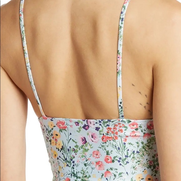 Alice + Olivia NWT Penny Scoop Crop Top Blue Floral Size Small - Picture 2 of 13